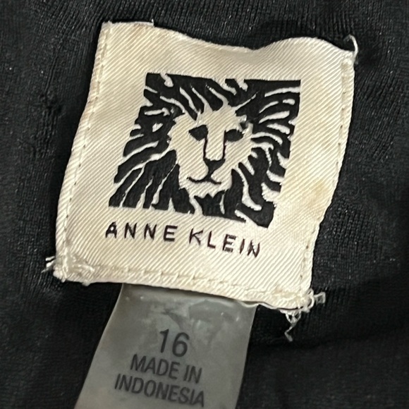 Anne Klein dress sz 16 Charcoal gray Animal Print belted Midi sleeveless office - Picture 5 of 7